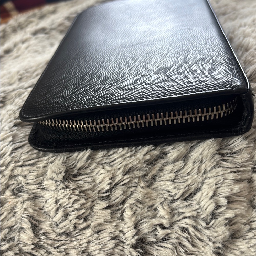 Saint Laurent Paris Zip Around Wallet in Embossed Leather EUC - Picture 9 of 9